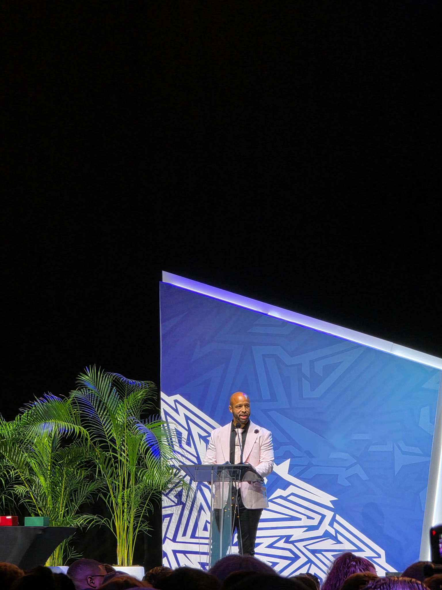 True Vision team member delivering a compelling presentation at a professional stage event